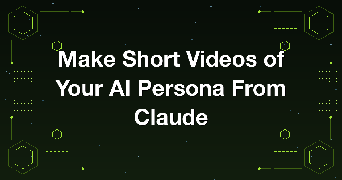 Generating short video clips of a saved AI persona from a Claude conversation using the Apatero MCP