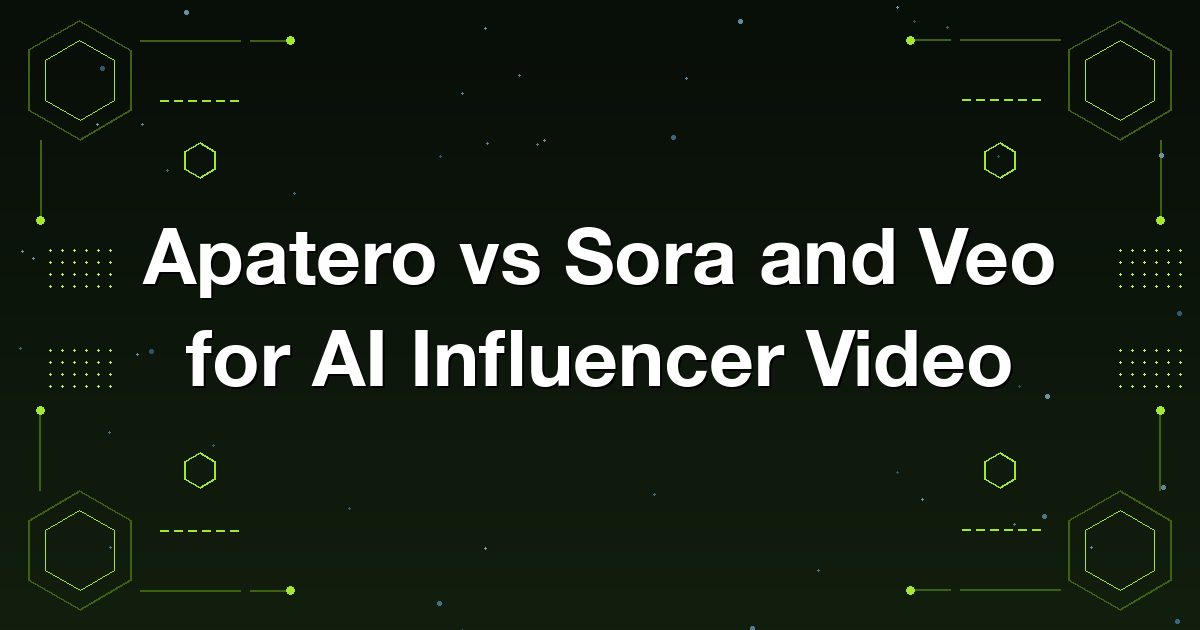 Comparing Apatero, Sora, and Veo for generating consistent AI influencer video where the same face has to carry across many clips