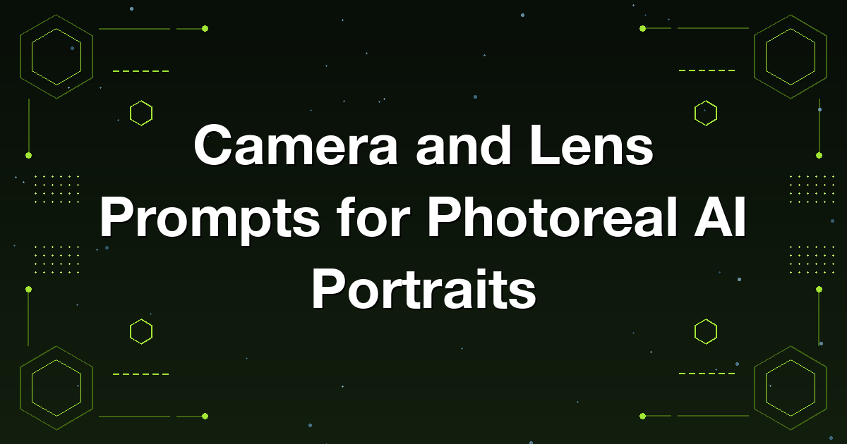 Camera, lens, and framing prompt vocabulary for making photoreal AI portraits of a persona
