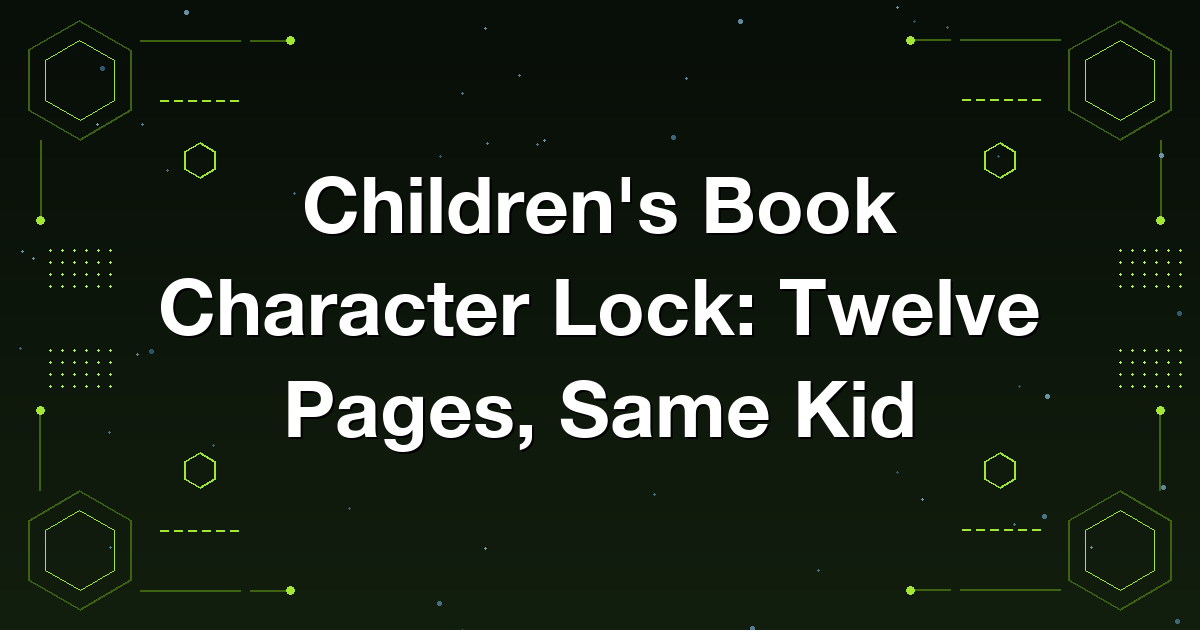Twelve picture-book pages showing the same protagonist character across different scenes and poses