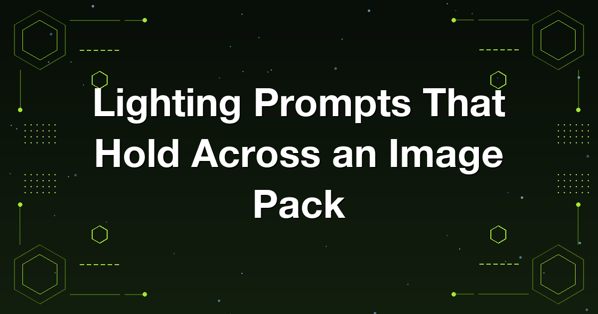 Lighting Prompts That Hold Across an Image Pack