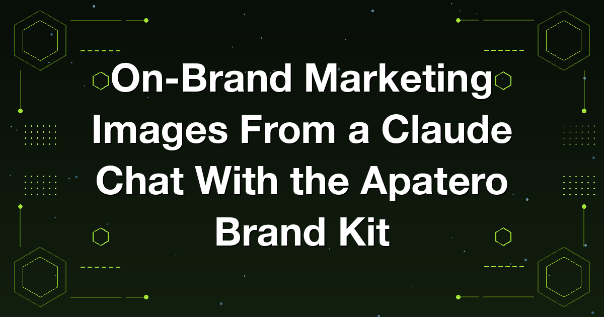 Generating on-brand marketing images from a Claude chat using the Apatero brand kit