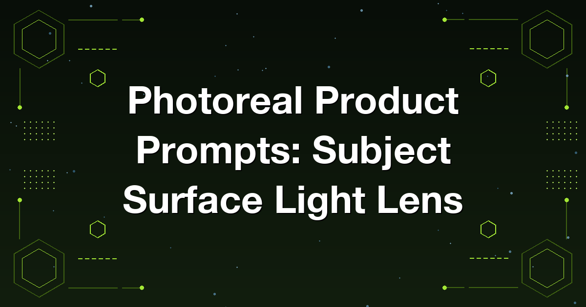 Photoreal Product Prompts: Subject Surface Light Lens