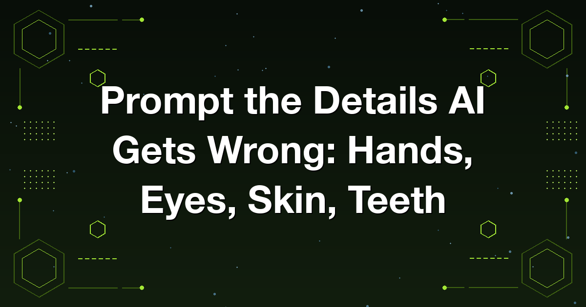 Prompting the details AI most often gets wrong in portraits: hands, eyes, skin, and teeth