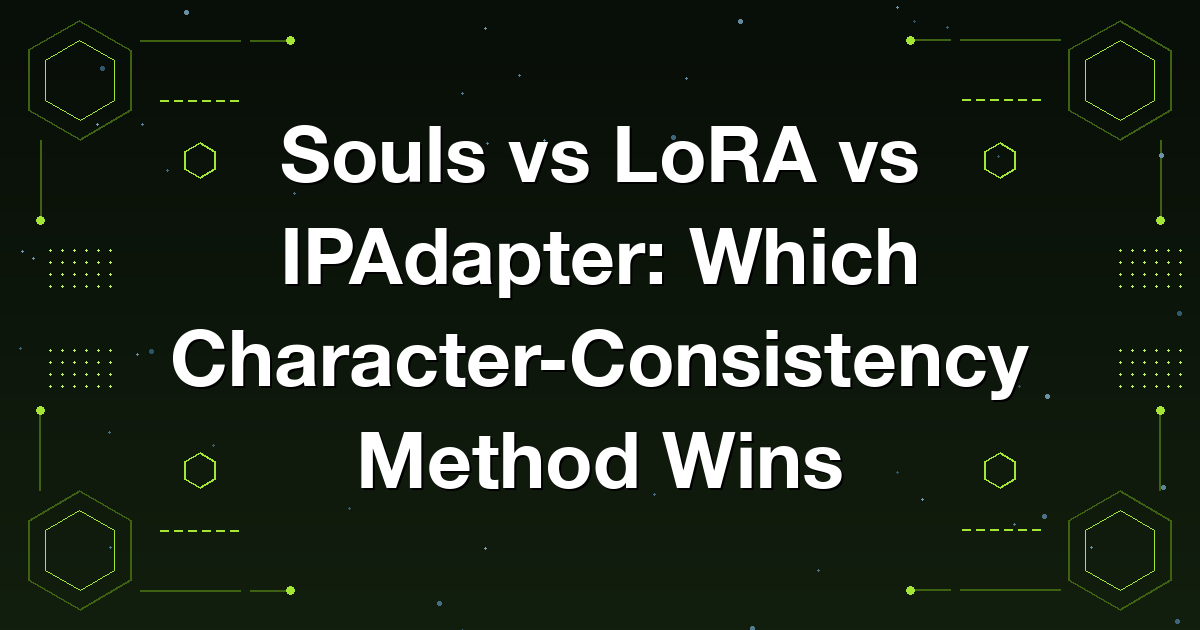 Comparing Souls, LoRA training, and IPAdapter as methods for keeping an AI character consistent